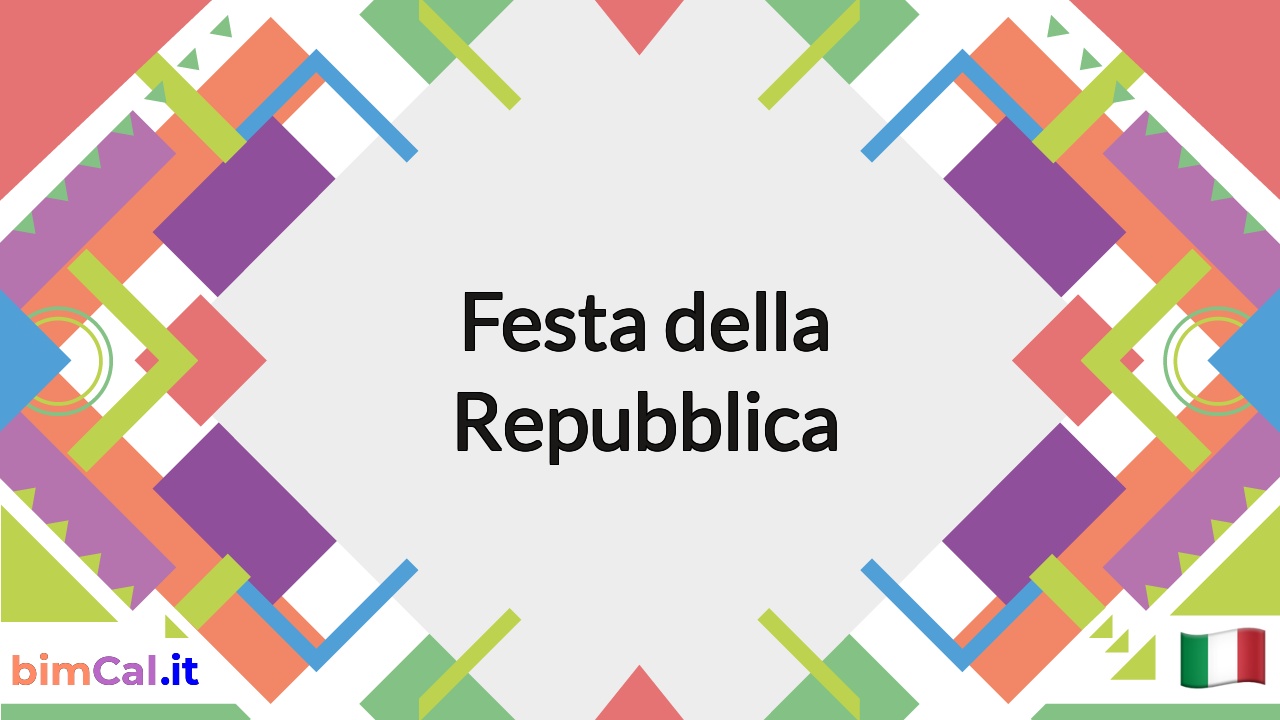 Festa della Repubblica 2024 calendario bimCal.it